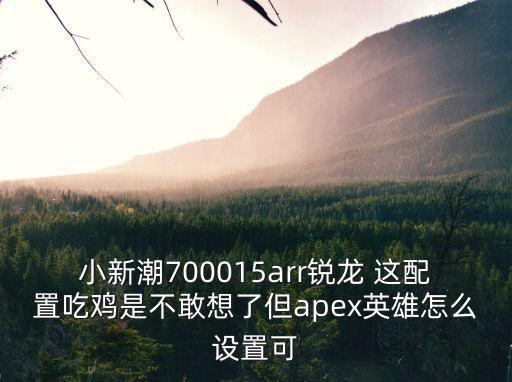 小新潮700015arr锐龙 这配置吃鸡是不敢想了但apex英雄怎么设置可