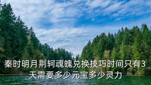 秦时明月荆轲魂魄兑换技巧时间只有3天需要多少元宝多少灵力