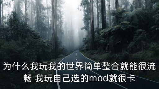 为什么我玩我的世界简单整合就能很流畅 我玩自己选的mod就很卡