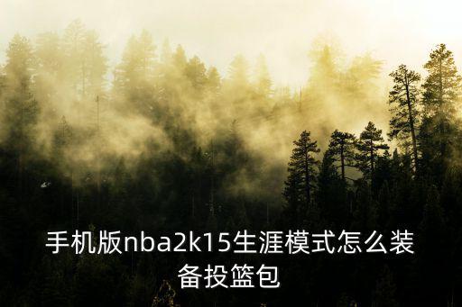 手机版nba2k15生涯模式怎么装备投篮包