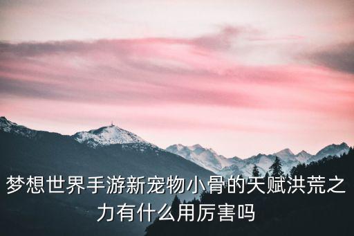 梦想世界手游新宠物小骨的天赋洪荒之力有什么用厉害吗