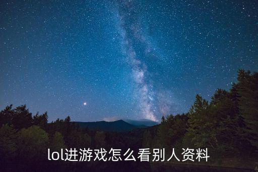 lol进游戏怎么看别人资料