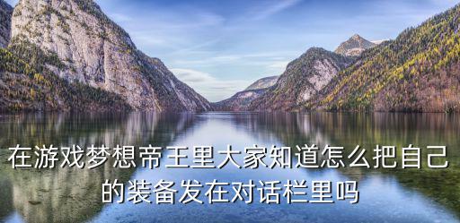 在游戏梦想帝王里大家知道怎么把自己的装备发在对话栏里吗