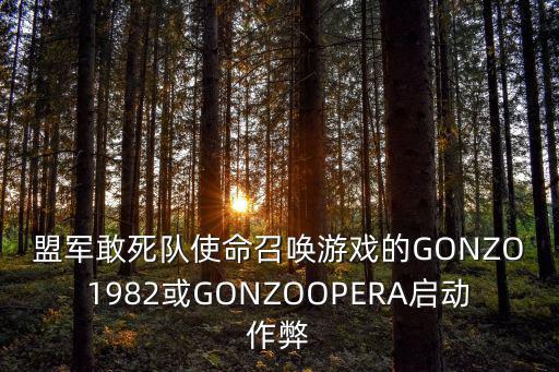 盟军敢死队使命召唤游戏的GONZO1982或GONZOOPERA启动作弊