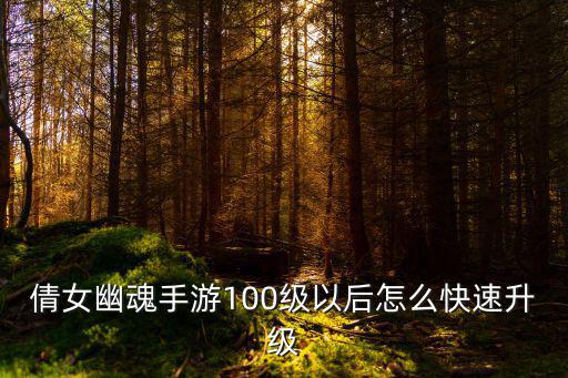 倩女幽魂手游100级以后怎么快速升级