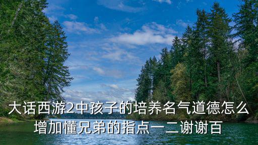 大话西游2中孩子的培养名气道德怎么增加懂兄弟的指点一二谢谢百