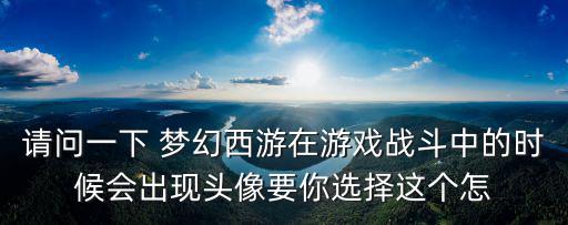 请问一下 梦幻西游在游戏战斗中的时候会出现头像要你选择这个怎