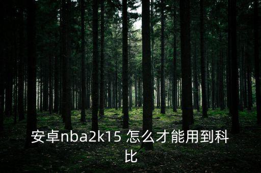 安卓nba2k15 怎么才能用到科比