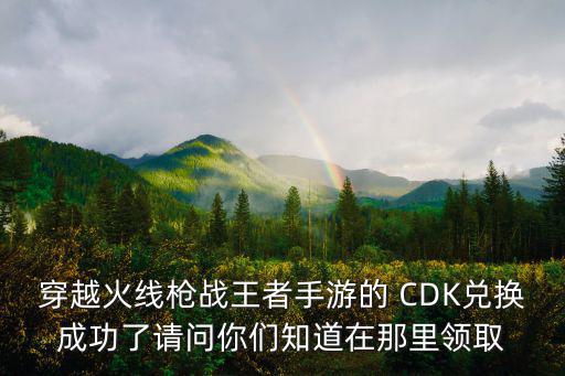 穿越火线枪战王者手游的 CDK兑换成功了请问你们知道在那里领取