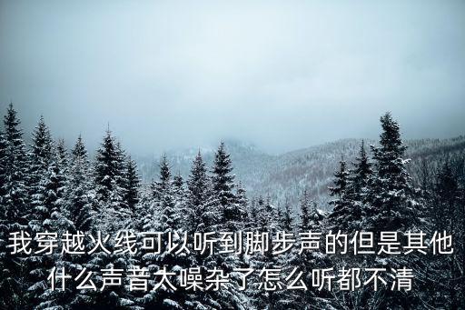 我穿越火线可以听到脚步声的但是其他什么声音太噪杂了怎么听都不清