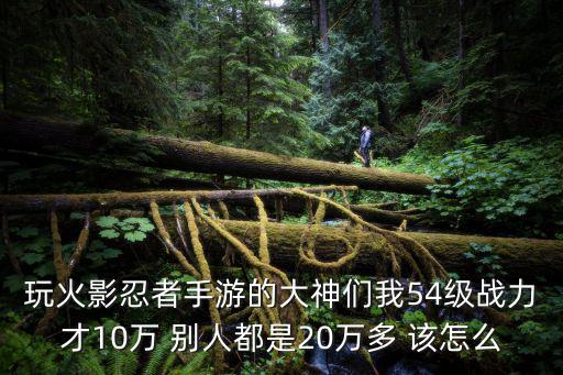 玩火影忍者手游的大神们我54级战力才10万 别人都是20万多 该怎么