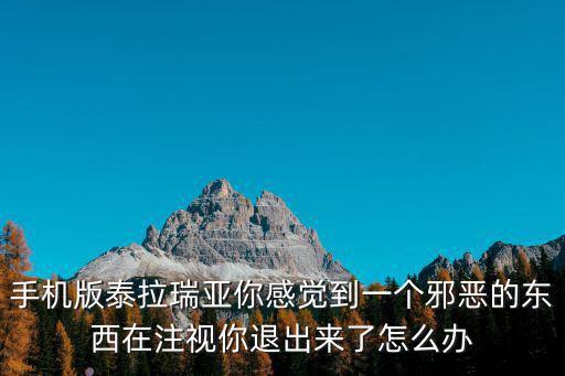 手机版泰拉瑞亚你感觉到一个邪恶的东西在注视你退出来了怎么办