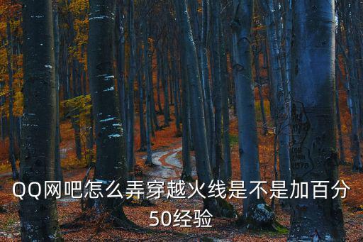 QQ网吧怎么弄穿越火线是不是加百分50经验