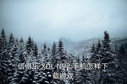 信得乐 XDL N92 手机怎样下载游戏