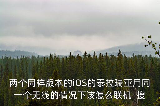 两个同样版本的iOS的泰拉瑞亚用同一个无线的情况下该怎么联机  搜