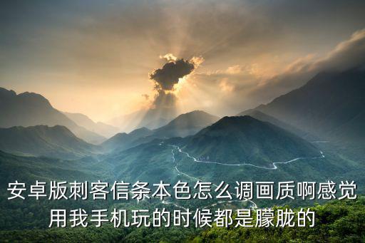 安卓版刺客信条本色怎么调画质啊感觉用我手机玩的时候都是朦胧的