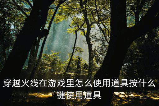 穿越火线在游戏里怎么使用道具按什么键使用道具