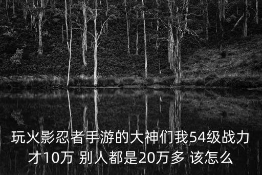 玩火影忍者手游的大神们我54级战力才10万 别人都是20万多 该怎么