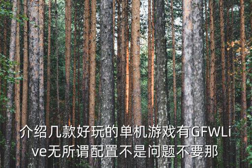 介绍几款好玩的单机游戏有GFWLive无所谓配置不是问题不要那