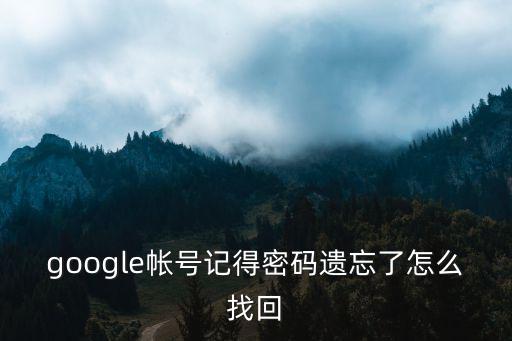 google帐号记得密码遗忘了怎么找回