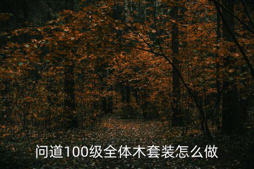 问道100级全体木套装怎么做