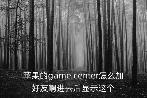 苹果的game center怎么加好友啊进去后显示这个