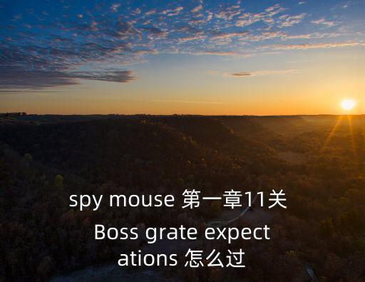 spy mouse 第一章11关 Boss grate expectations 怎么过