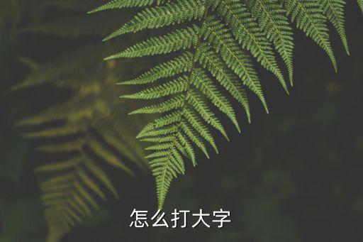 怎么打大字