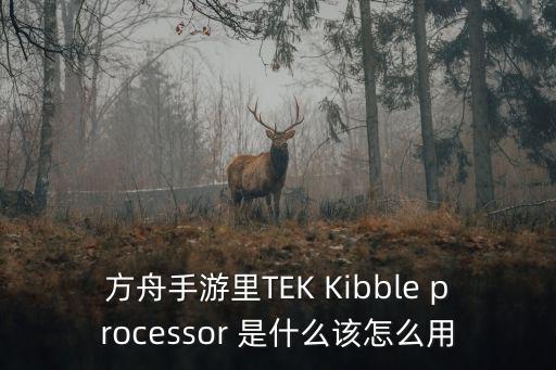 方舟手游怎么制作水下神器，方舟手游里TEK Kibble processor 是什么该怎么用