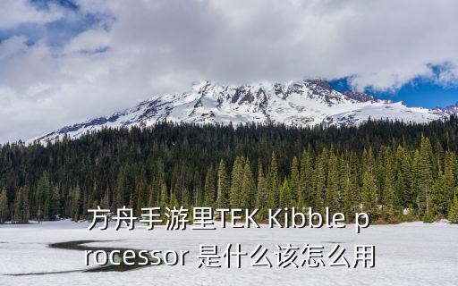 方舟手游里TEK Kibble processor 是什么该怎么用