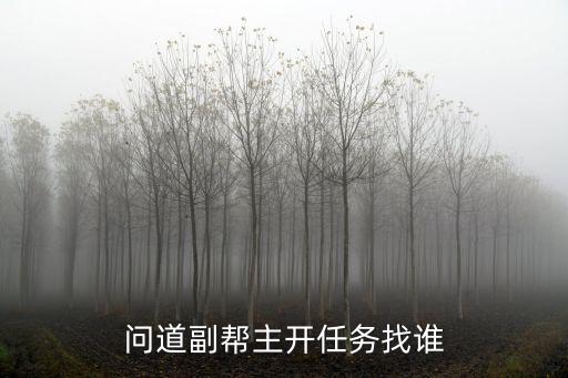 问道手游副帮主怎么开活动，问道副帮主开任务找谁