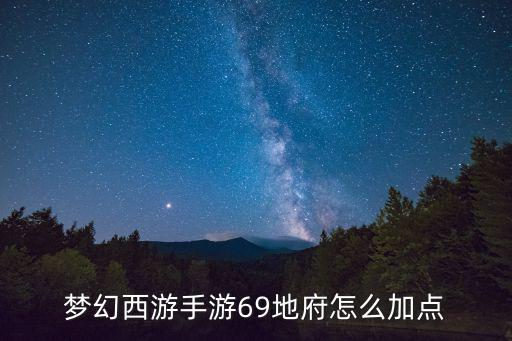 梦幻西游手游69地府怎么加点