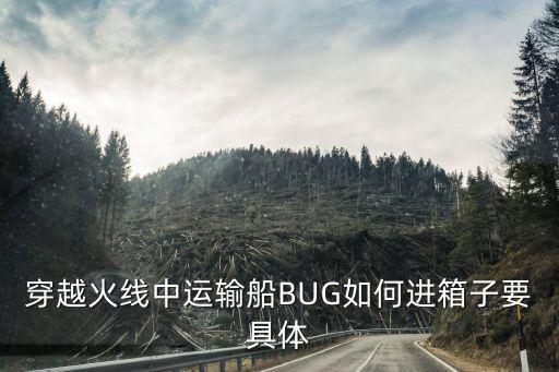 穿越火线中运输船BUG如何进箱子要具体