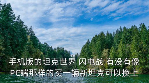 手机版的坦克世界 闪电战 有没有像PC端那样的买一辆新坦克可以换上