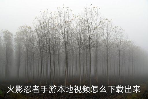 火影忍者手游本地视频怎么下载出来