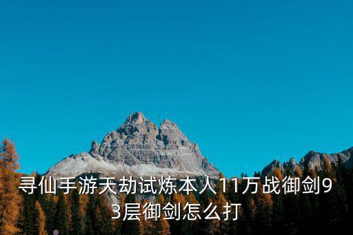 寻仙手游天劫试炼本人11万战御剑93层御剑怎么打