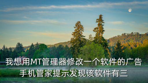 我想用MT管理器修改一个软件的广告手机管家提示发现该软件有三