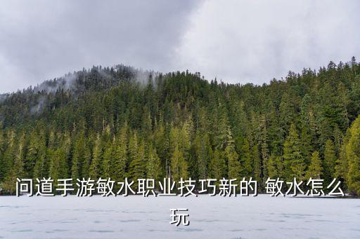 问道手游敏水职业技巧新的 敏水怎么玩