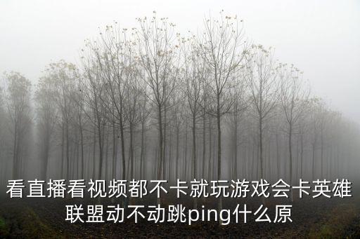 看直播看视频都不卡就玩游戏会卡英雄联盟动不动跳ping什么原