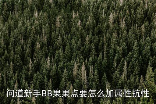 问道手游金果儿抗性怎么加好，问道新手BB果果点要怎么加属性抗性