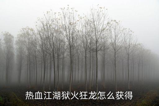 热血江湖手游妖精宠物怎么获得，热血江湖狱火狂龙怎么获得