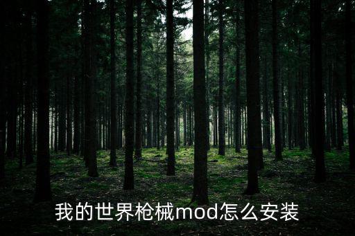 我的世界枪械mod怎么安装