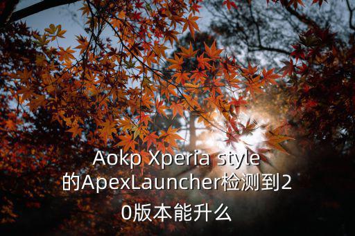 Aokp Xperia style的ApexLauncher检测到20版本能升么