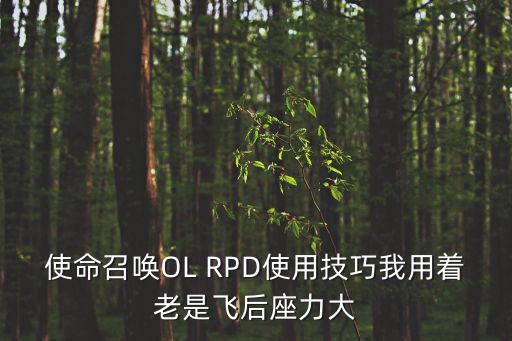 使命召唤OL RPD使用技巧我用着老是飞后座力大