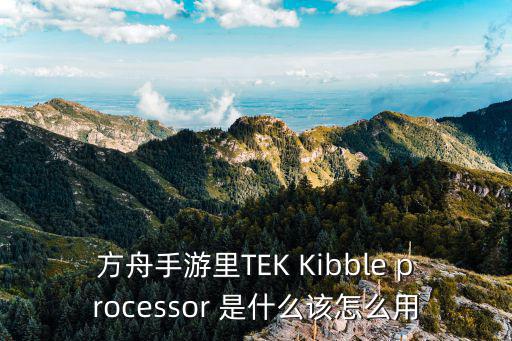 方舟手游里TEK Kibble processor 是什么该怎么用