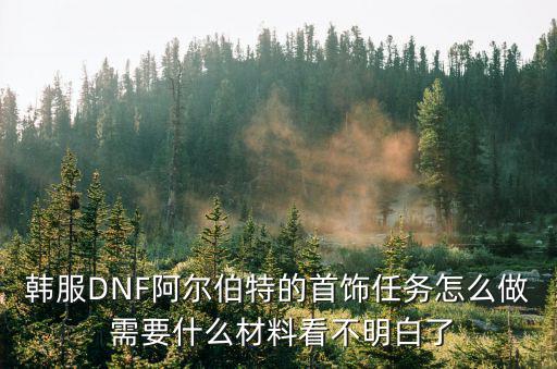 韩服DNF阿尔伯特的首饰任务怎么做 需要什么材料看不明白了