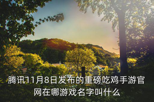 腾讯11月8日发布的重磅吃鸡手游官网在哪游戏名字叫什么