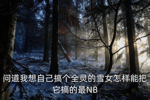 问道我想自己搞个全灵的雪女怎样能把它搞的最NB