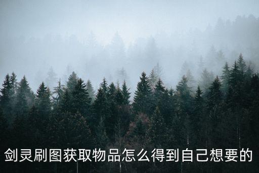 剑灵刷图获取物品怎么得到自己想要的