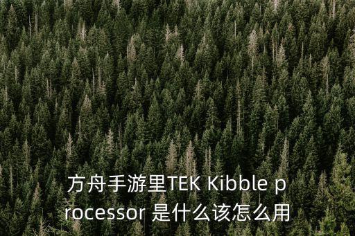 方舟手游里TEK Kibble processor 是什么该怎么用